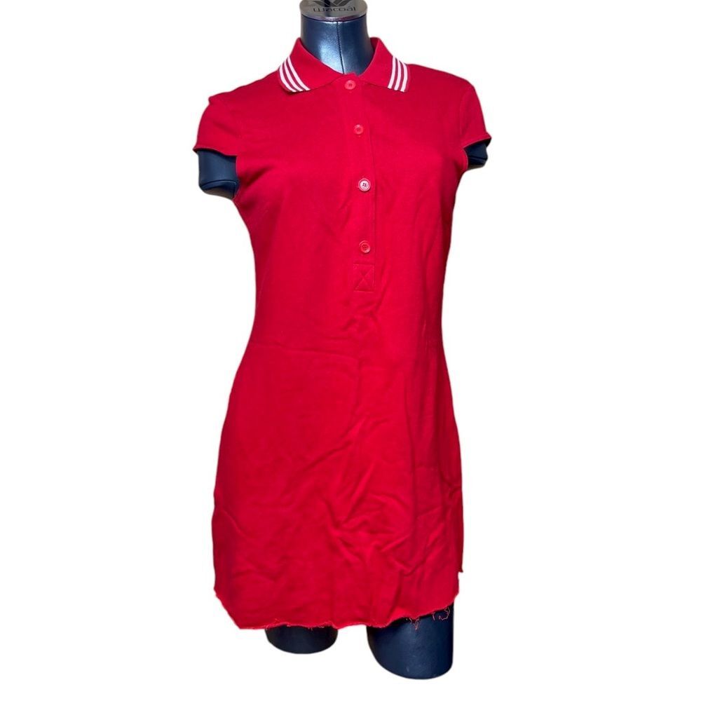 W by Worth Red Collared Preppy Mini Dress Bodycon Womens Size 8